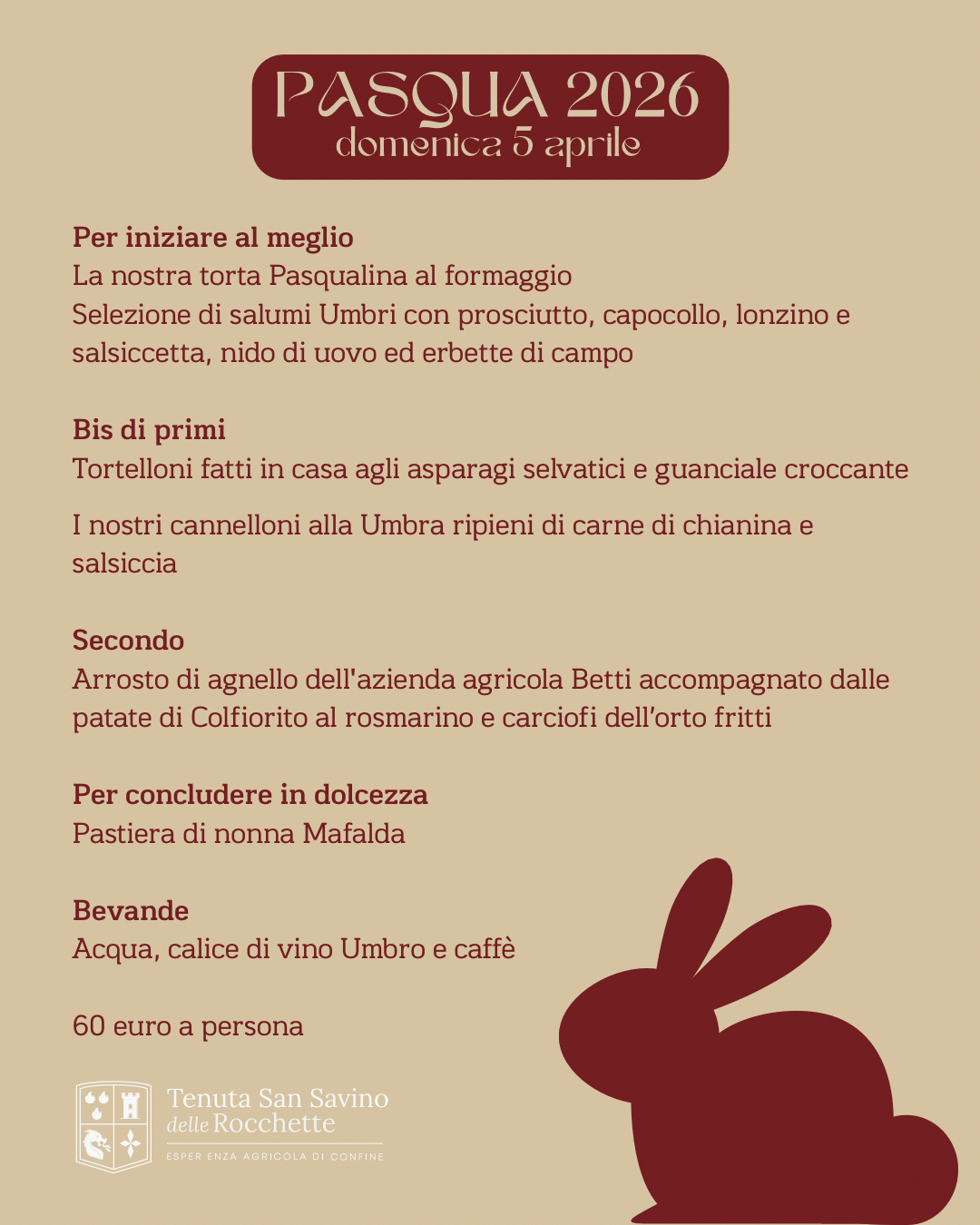 Menu di Pasqua 2026