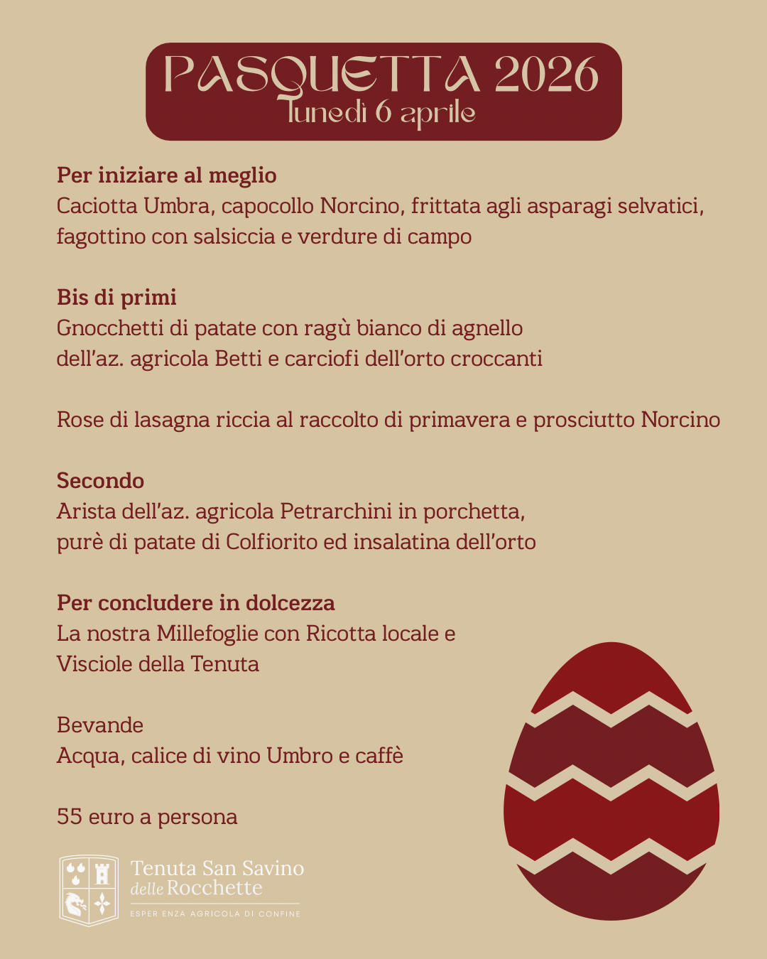 Menu di Pasquetta 2026